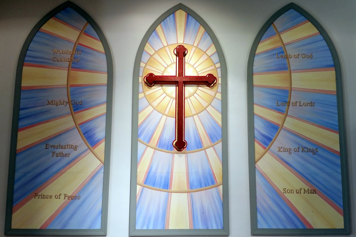Cross mural Staunton Grace Covenant Church